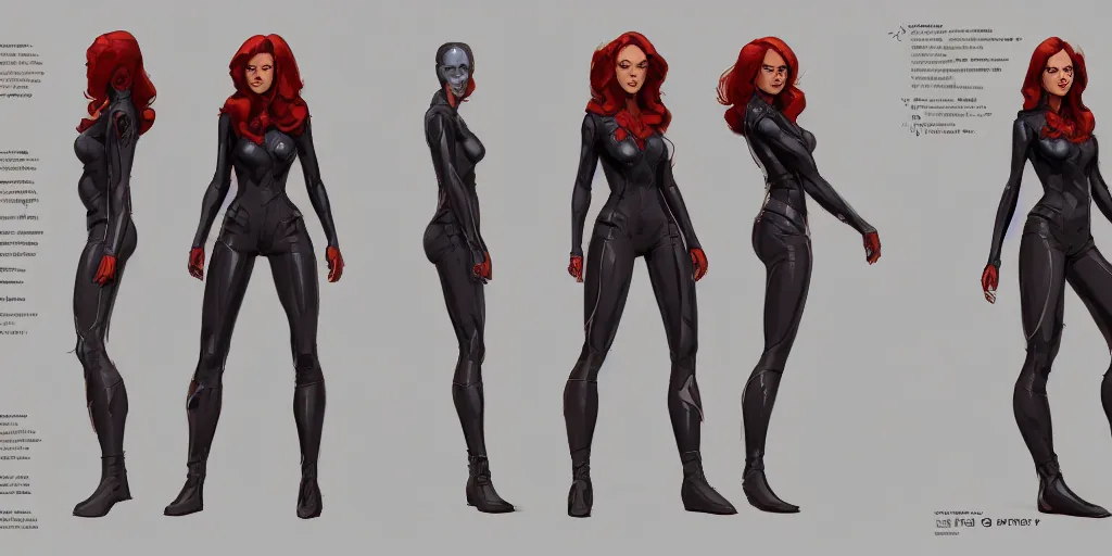 Image similar to jean grey, character sheet, concept design, contrast, kim jung gi, greg rutkowski, zabrocki, karlkka, jayison devadas, trending on artstation, 8 k, ultra wide angle, pincushion lens effect