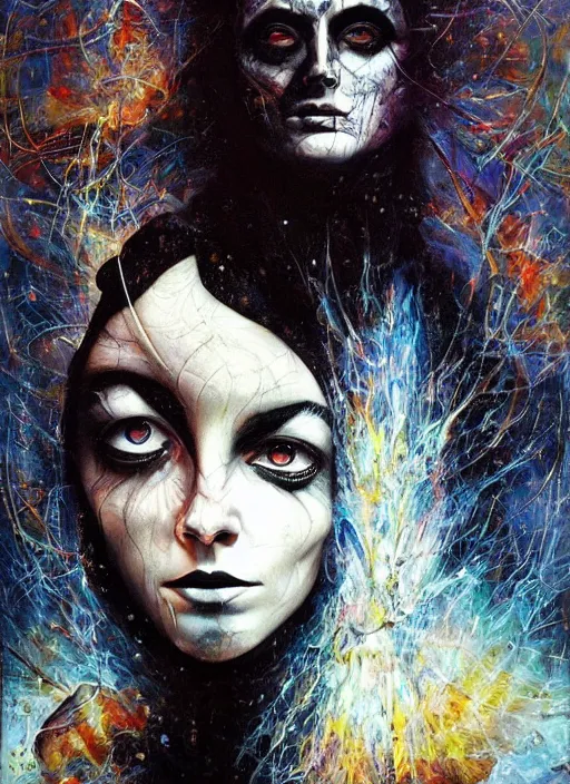 Prompt: the sandman, dream god, crossing through the veil of dreams, symmetrical face, energy condensed to a slow vibration, epic surrealism expressionism symbolism, story telling aesthetic, iconic, dark robed, oil painting, layers, dark myth mythos, by sandra chevrier, bruce pennington, masterpiece