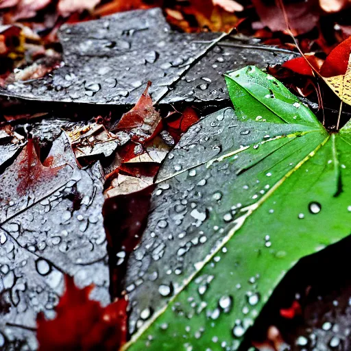 Image similar to wet leaves, flickr