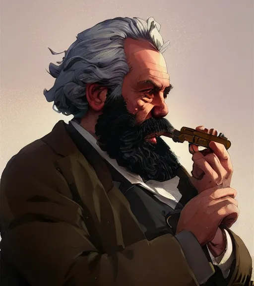 Prompt: highly detailed portrait karl marx as buff gangsters holding gums in gta v, stephen bliss, unreal engine, fantasy art by greg rutkowski, loish, rhads, ferdinand knab, makoto shinkai and lois van baarle, ilya kuvshinov, rossdraws, tom bagshaw, global illumination, radiant light, detailed and intricate environment