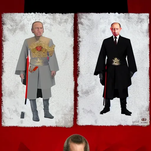 Image similar to Vladimir Putin in the style of a king in Game of Thrones