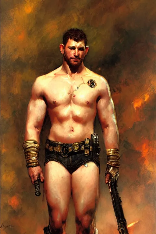 Prompt: chris redfield, painting by gaston bussiere, craig mullins, j. c. leyendecker, tom of finland