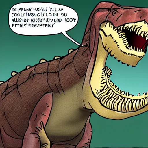 Prompt: a realistic dinosaur telling jokes at a comedy club