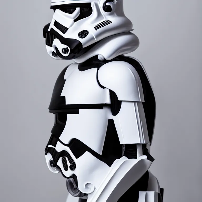 Prompt: stormtrooper darth vader hybrid from star wars, high quality portrait photoshoot, bokeh, studio lighting, high fashion photoshoot, nebula space background, 8 k