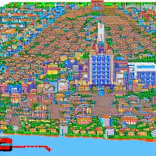 Prompt: pixel art longshot of guatemala city