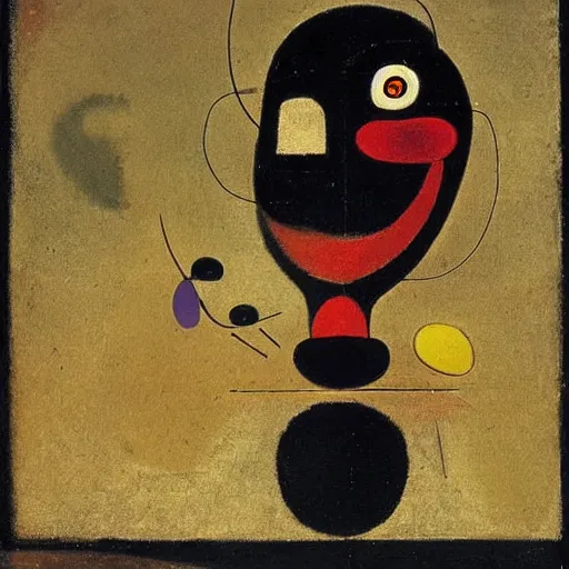 Image similar to A beautiful experimental art of a human face with a bird's beak protruding from the forehead. by Joan Miró, by Salomon van Ruysdael shadowy