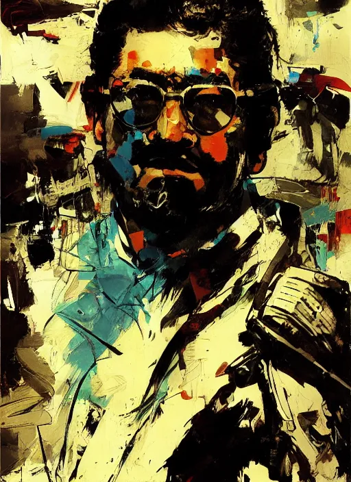 Prompt: portrait of salvador allende as a samurai by john berkey and yoji shinkawa