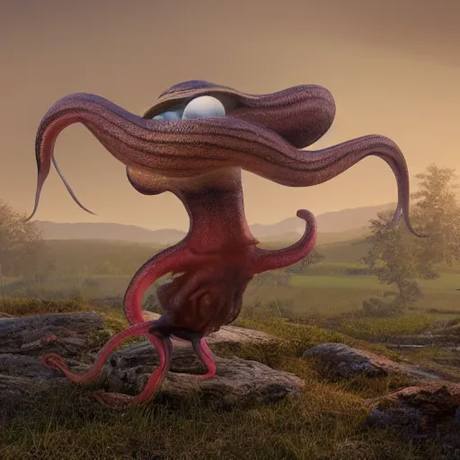 Image similar to hyperrealistic dslr film still of anthropomorphic hillbilly squid, early cuyler, stunning 8 k octane comprehensive 3 d render, inspired by istvan sandorfi & greg rutkowski & unreal engine, perfect symmetry, dim volumetric cinematic lighting, extremely hyper - detailed, extremely lifelike attributes & lifelike texture, intricate, masterpiece, artstation, stunning