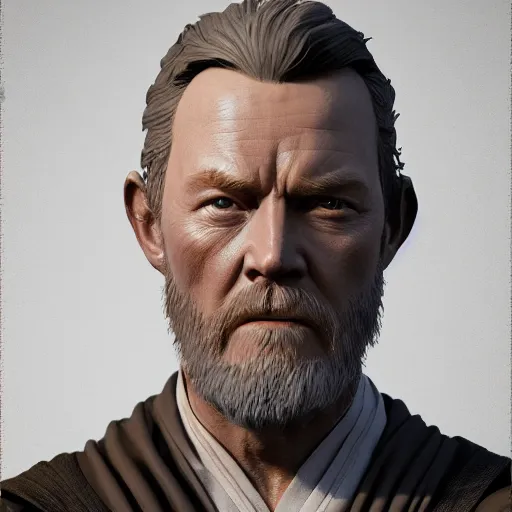 Image similar to sith lord obi wan kenobi, au naturel, hyper detailed, digital art, trending in artstation, cinematic lighting, studio quality, smooth render, unreal engine 5 rendered, octane rendered, art style by klimt and nixeu and ian sprigger and wlop and krenz cushart