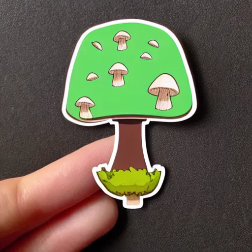 Prompt: cute mushroom goblet waxcup sticker