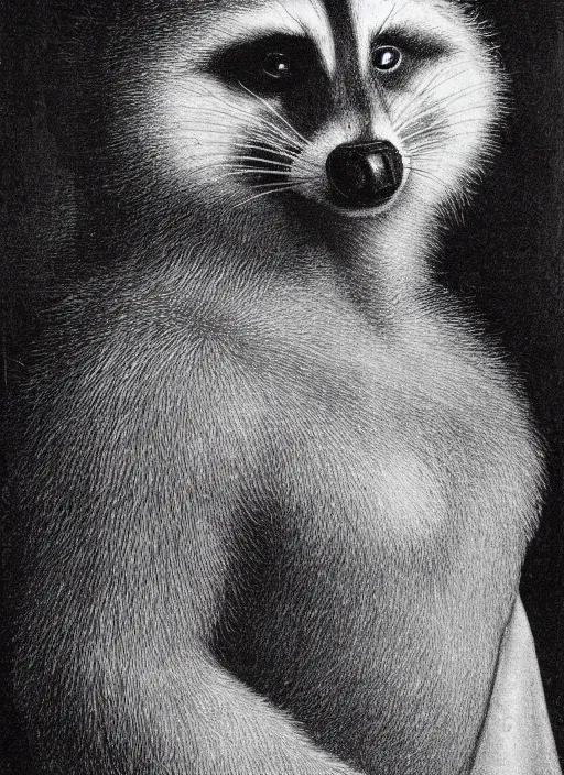 Prompt: self portrait of a racoon in style of Leonardo Da Vinci, very detailed