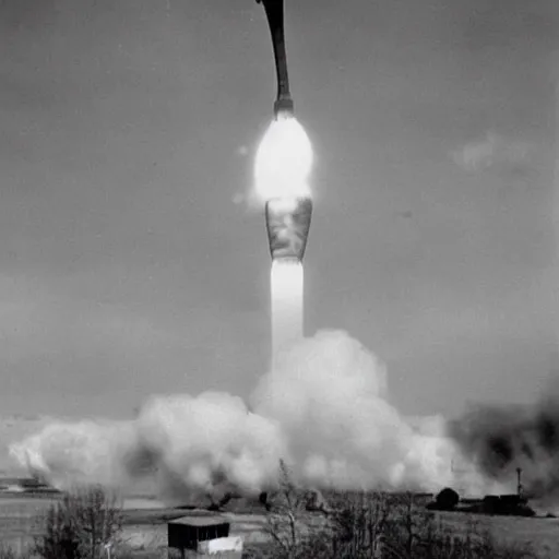 Image similar to Testing a nuke, 1940's photograph