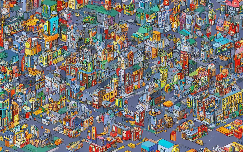 Prompt: plastic toy city potemkin fantastical cityscape, eboy pixel art, award winning digital art