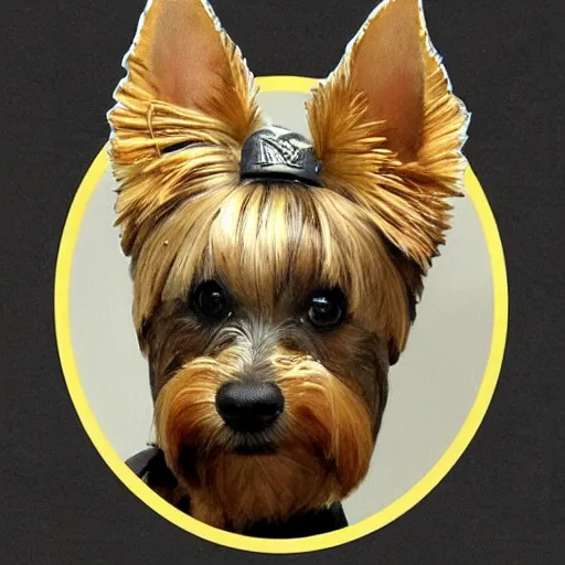 Prompt: Battle-worn Yorkie dog soldier, brave, elegant, intricate, smooth, deadly