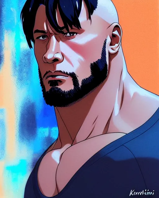 Prompt: portrait Anime man as Dwayne Johnson. fine-face, pretty face, realistic shaded Perfect face, fine details. Anime. realistic shaded lighting by Ilya Kuvshinov katsuhiro otomo ghost-in-the-shell, magali villeneuve, artgerm, rutkowski, WLOP Jeremy Lipkin and Giuseppe Dangelico Pino and Michael Garmash and Rob Rey in official suit