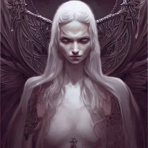 Prompt: slavic demon the white lady, ultra detailed artwork by greg rutkowski, artgerm, intricate details