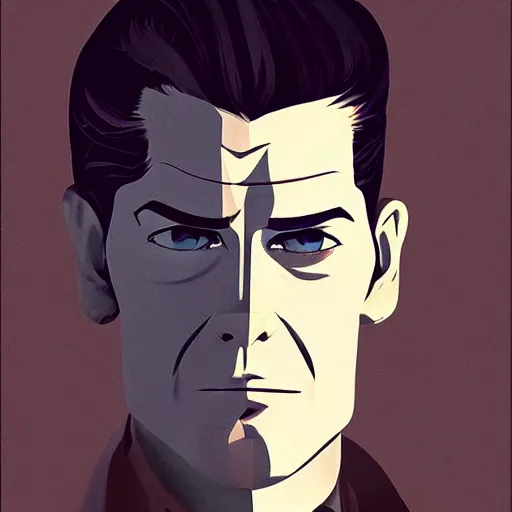 Image similar to dale cooper from twin peaks by dave mckean, hayao miyazaki, makoto shinkai takashi takeuchi, dramatic lighting, retro futurism, detailed, cgsociety, 5 0 s aesthetic,