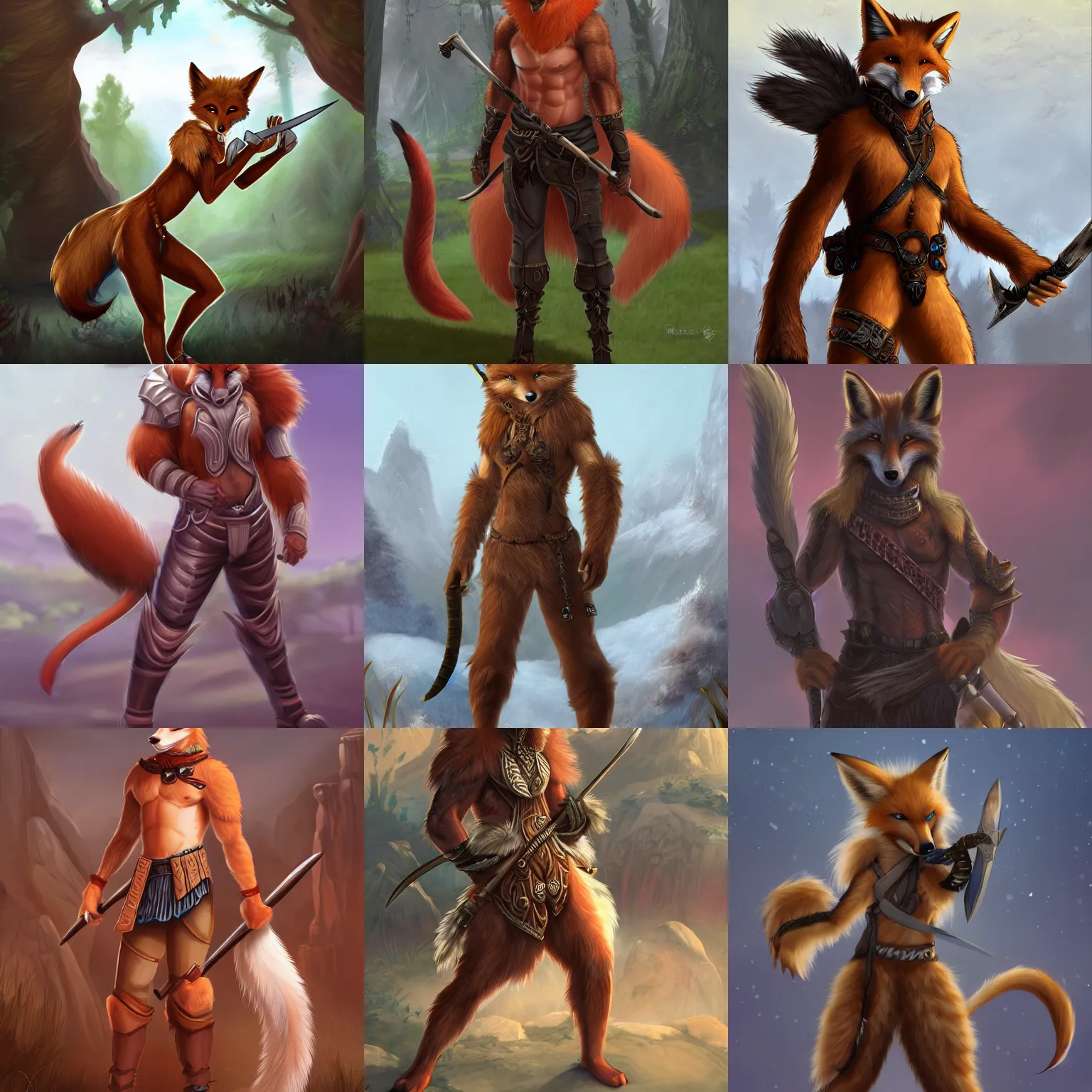 Prompt: award-winning extremely detailed FurAffinity fantasy art of a handsome cute male anthro warrior fox with a long tail and beautiful fur, 4k, trending on FurAffinity