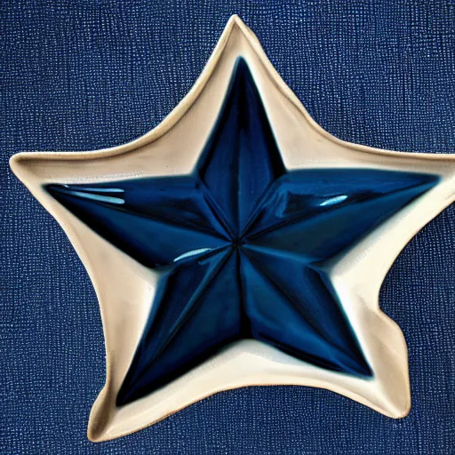 Image similar to dark blue ceramic star shape, photograph