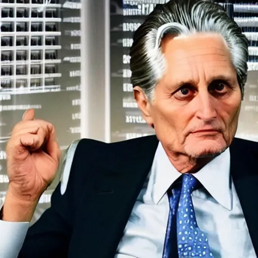 Image similar to Gordon Gekko as a crypto trader in 2020s