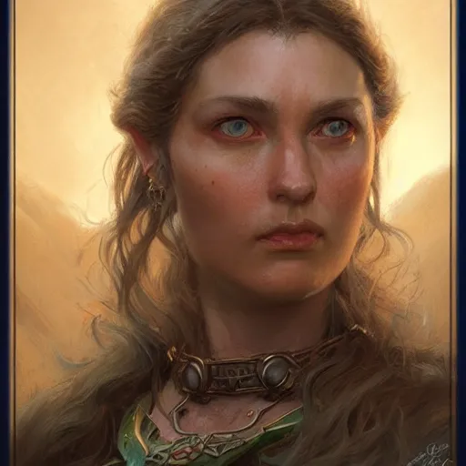 Image similar to realistic d & d fantasy character, closeup portrait art by donato giancola and greg rutkowski, vintage retro, realistic face, digital art, trending on artstation, symmetry!!