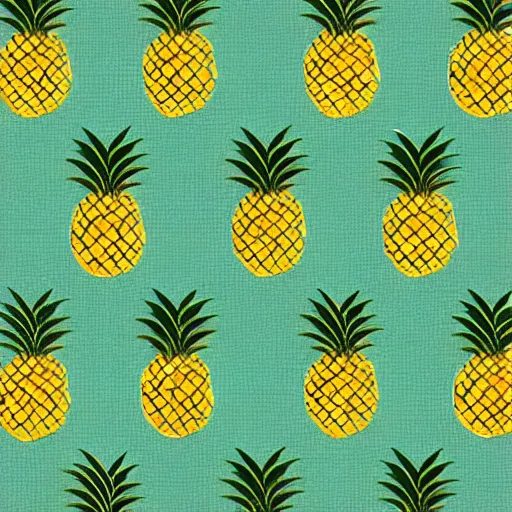 Prompt: woven textile pattern, pineapple