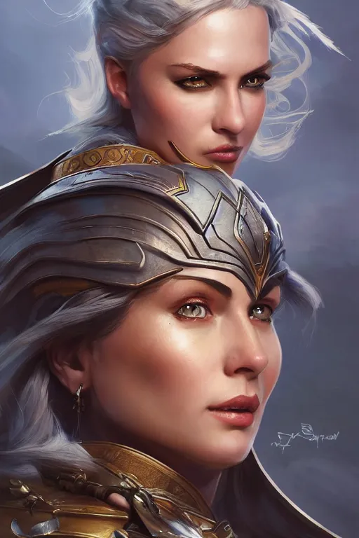 Image similar to amazon valkyrie athena, d & d, fantasy, portrait, highly detailed, headshot, digital painting, trending on artstation, concept art, sharp focus, illustration, art by artgerm and greg rutkowski and magali villeneuve