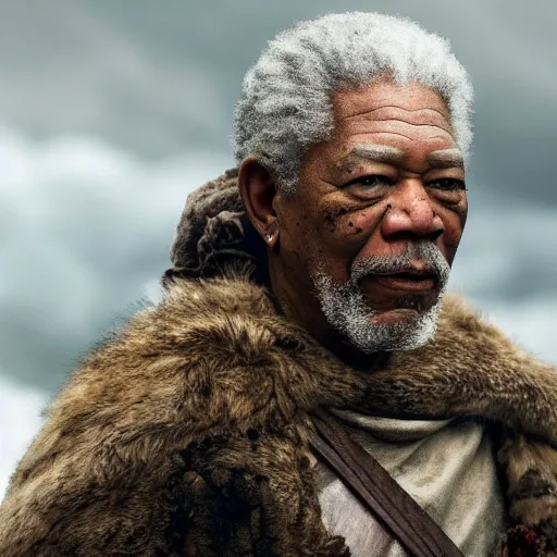 Prompt: Morgan Freeman in Vikings detail 4K quality super realistic