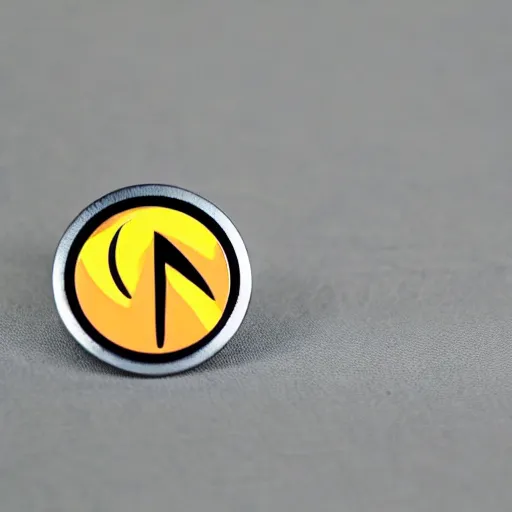 Image similar to minimalistic clean fire warning enamel pin