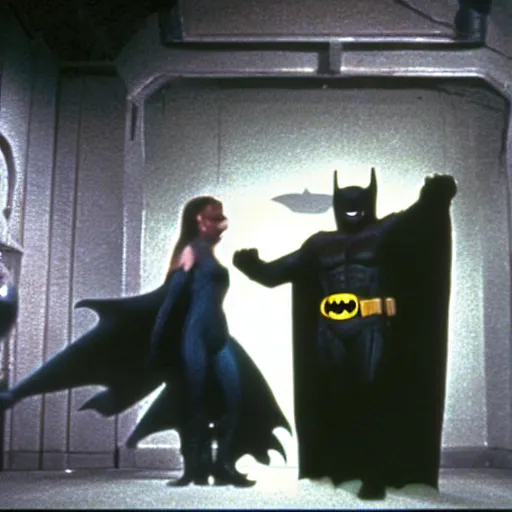 Image similar to a film still of a batman movie directed by Stanley Kubrick released in 1985