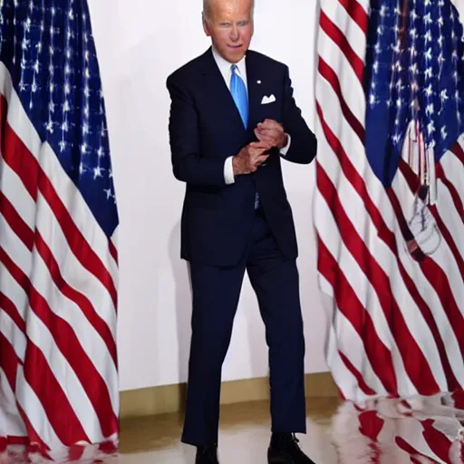 Prompt: joe biden wearing a dress designed by maison margiela