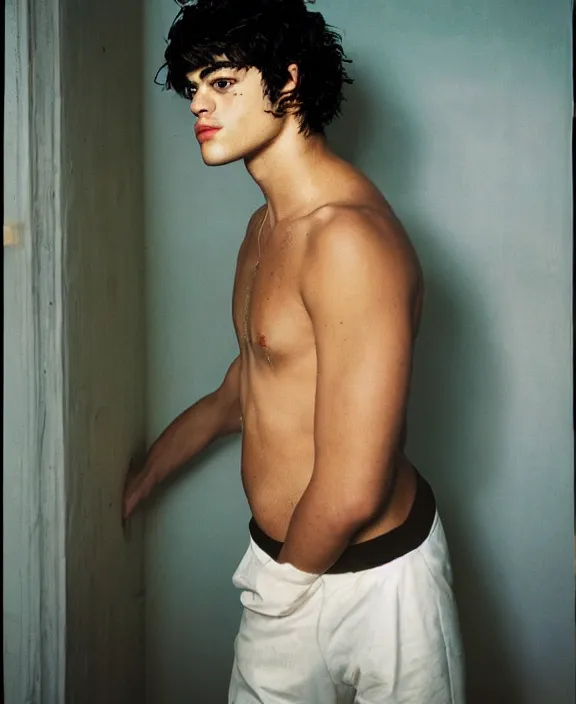 Image similar to portrait of noah centineo photographed by nan goldin