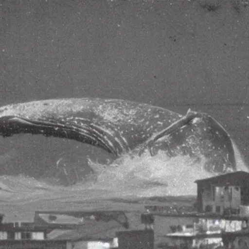 Prompt: press photos of natural disasters when cities were drowned in space whale semen