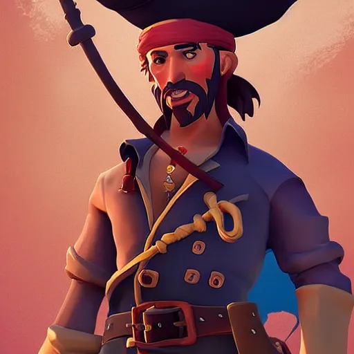 Image similar to painting jack the pirate on sea of thieves game avatar hero smooth face median photoshop filter cutout vector behance hd by jesper ejsing, by rhads, makoto shinkai and lois van baarle, ilya kuvshinov, rossdraws, illustration, art by ilya kuvshinov and gustav klimt