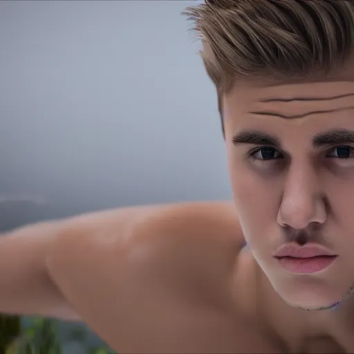 Image similar to hyperrealistic dslr film still of justin bieber constructing beaver dam, stunning 8 k octane comprehensive 3 d render, inspired by istvan sandorfi & greg rutkowski & unreal engine, perfect facial symmetry, dim volumetric cinematic lighting, extremely hyper - detailed, incredibly real lifelike attributes & flesh texture, intricate, masterpiece, artstation, stunning