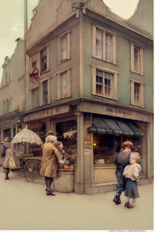 Image similar to (((((1950s small town mainstreet. muted colors.))))) by Jean-Baptiste Monge !!!!!!!!!!!!!!!!!!!!!!!!!!!