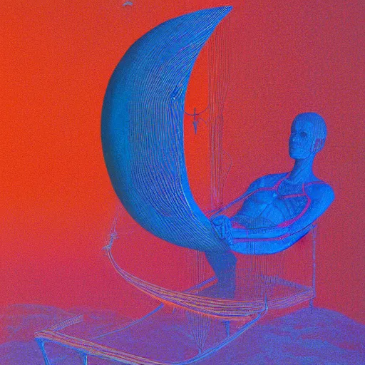 Image similar to ancient boring symetrical sea circle falcon chaise recipe tangerine, by beksinski and vincent di fate and beeple, synthwave, 2 0 megapixels, black velvet painting