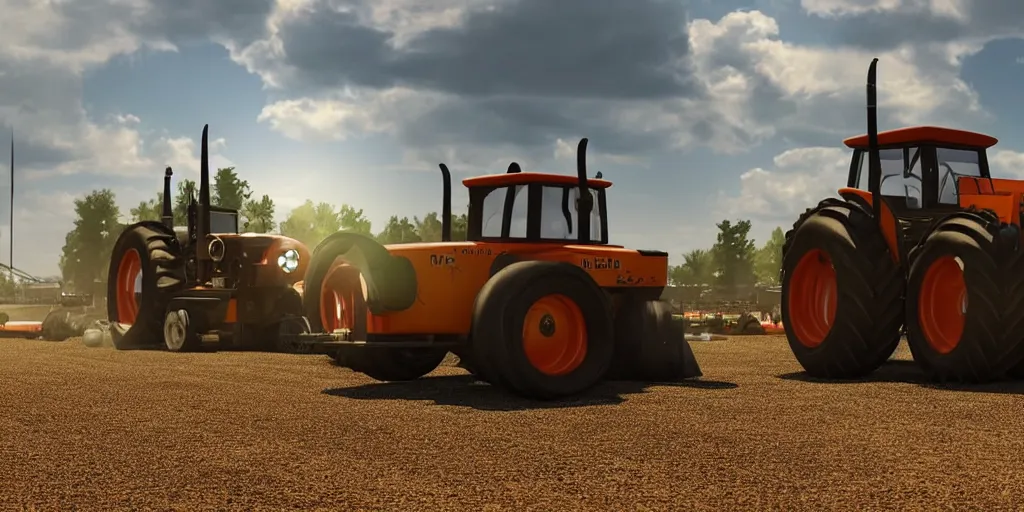 Prompt: a cute little tractor pulling on a rope a huge military tank, highly detailed, photorealistic portrait, bright studio setting, studio lighting, crisp quality and light reflections, unreal engine 5 quality render