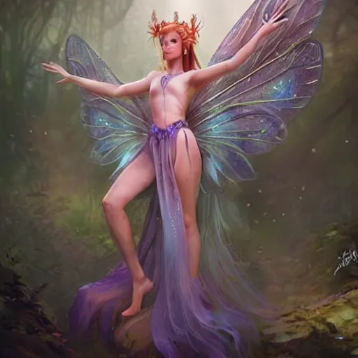 Image similar to Queen of the fae. Fairy people. A fairy Queen. By Richard Brooks. By Anna Podeworna. Jordan Grimmer. Cgsociety.