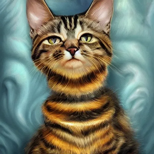 Prompt: fantasy art hyper realistic ai created cat interesting bizarre fantastic art award winning best ultra detailed magnificent