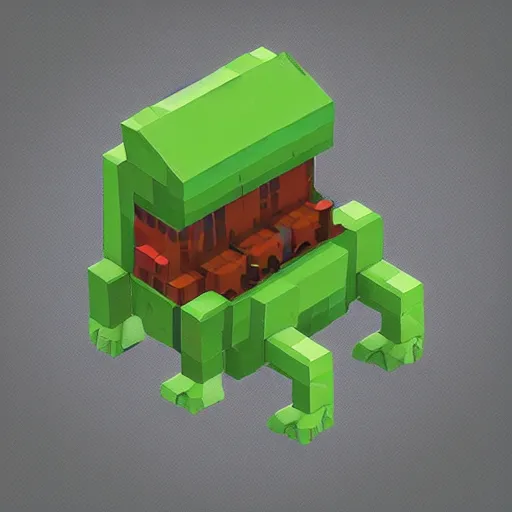 Image similar to an isometric tardigrade, game art, voxels