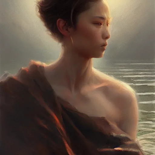 Image similar to god portrait, dramatic light, lake background, 2 0 0 mm focal length, painted by stanley lau, painted by greg rutkowski, painted by stanley artgerm, digital art, trending on artstation