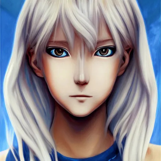 Prompt: portrait of a blond anime character ultra realistic painting
