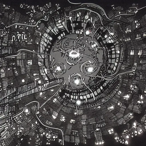 Image similar to Azathoth attacking London at night