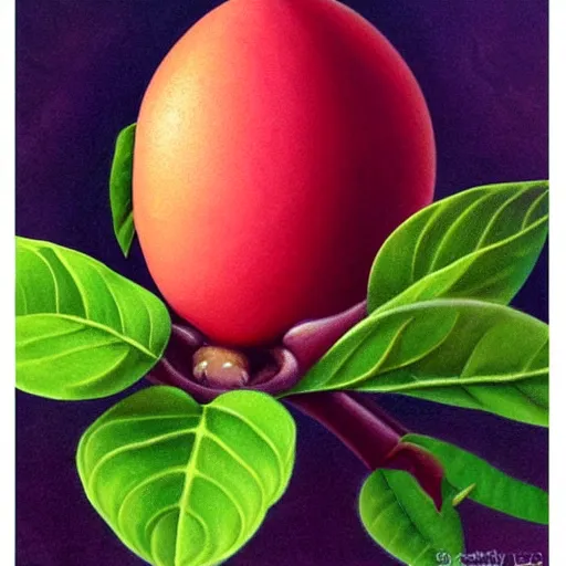 Prompt: artwork of a mangosteen in the style of vladimir kush