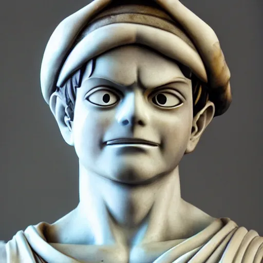 Prompt: Luffy as a Marble Statue, epic detail, anime, sharp focus,