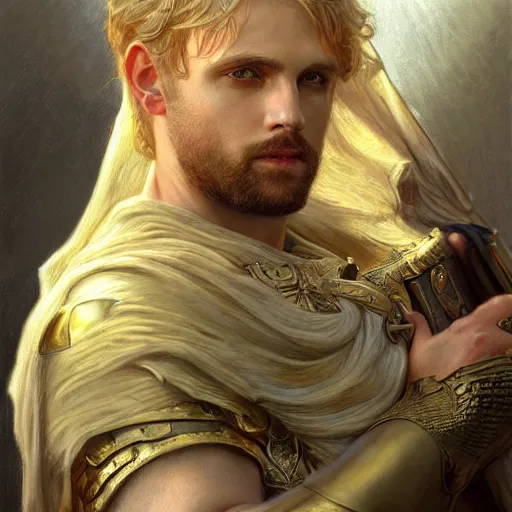 Prompt: attractive king arthur pendragon, natural lighting, path traced, high quality, very detailed digital painting, by gaston bussiere, craig miller, j. c. leyendecker