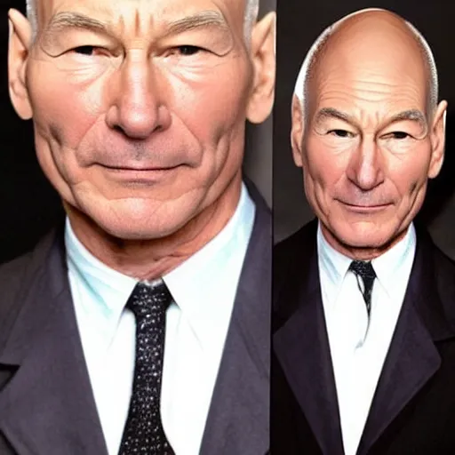 Image similar to patrick stewart with hair