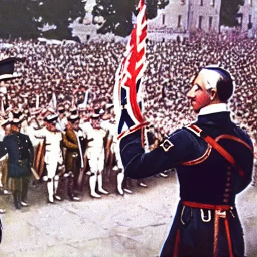 Prompt: historic extremely detailed colorized photograph documentary footage of george washington at a nazi parade in 1 9 3 6 propaganda