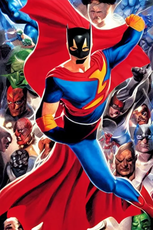 Image similar to a new superhero. art by alex ross.